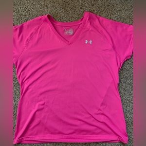 Hot Pink Under Armour V-neck tee